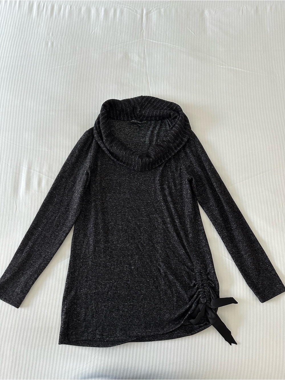White House Black Market Charcoal Heather Cowl Neck Long Sleeve Sweater